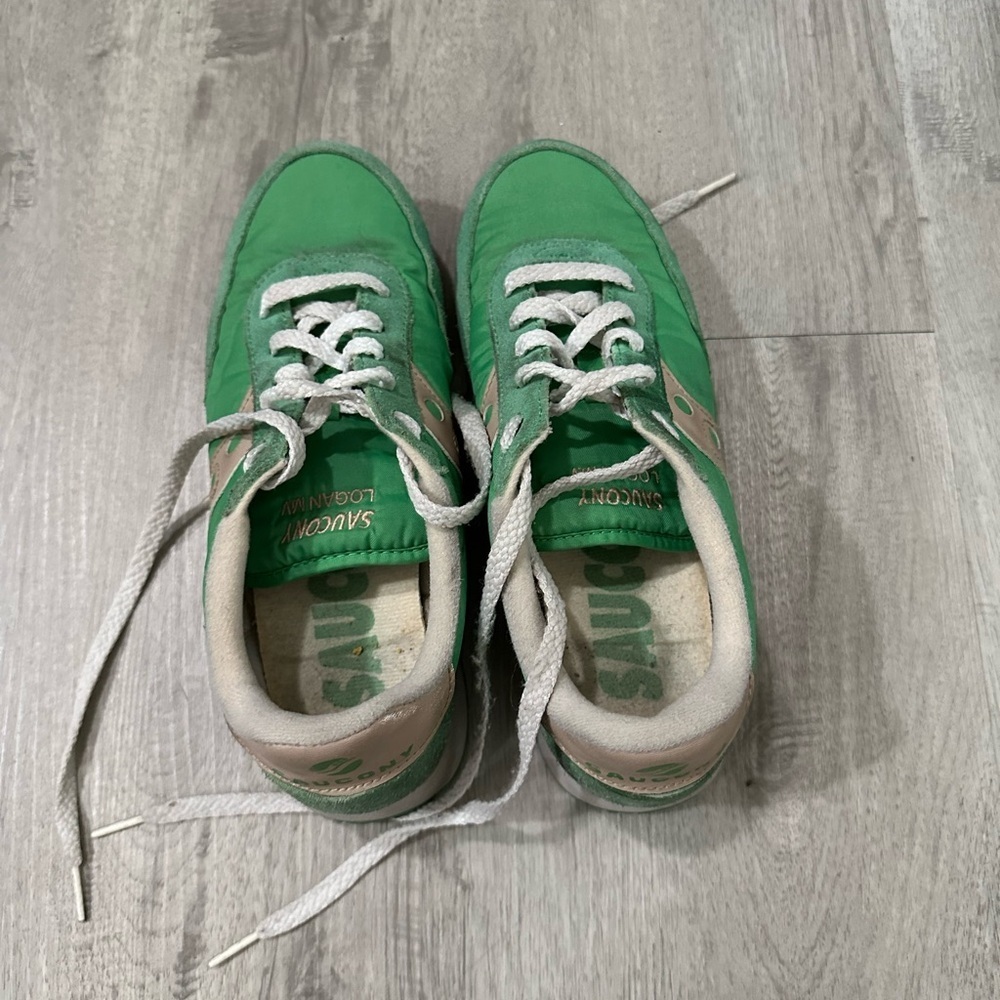Saucony Green and Beige Sneakers women’s Sz 7.5 - Picture 3 of 6